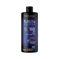 4organic Naturalny żel pod prysznic 3 w 1 dla mężczyzn Energy - 500 ml