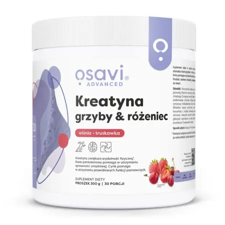 Osavi - Kreatyna, Grzyby & Różeniec, Wiśnia,Truskawka - 300 g