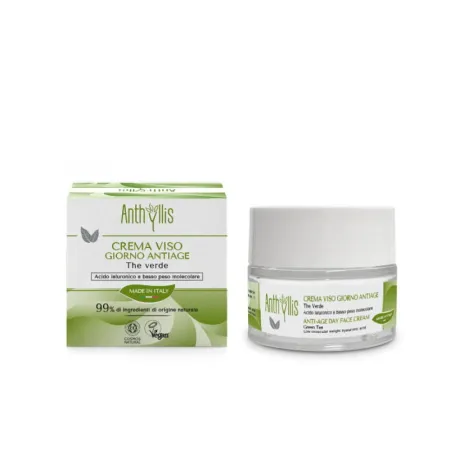 Anthyllis Krem do twarzy ANTI-AGE na dzień, z zieloną herbatą i kwasem hialuronowym - 50 ml