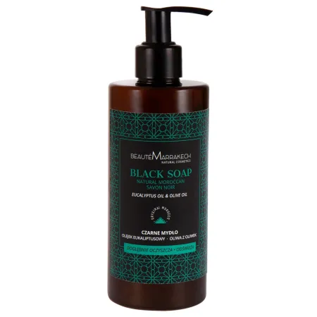 Beaute Marrakech Naturalne czarne mydło z olejkiem eukaliptusowym w płynie - 280 ml