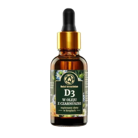 Herbal Monasterium Witamina D3 w kroplach oleju z czarnuszki - 30 ml