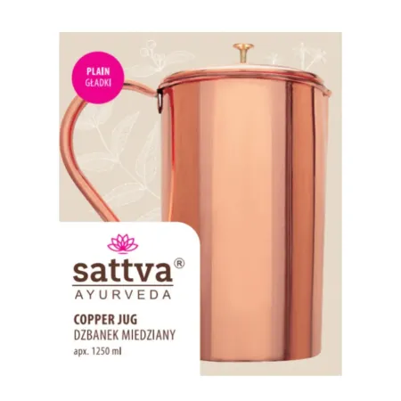 Gładki dzbanek miedziany na wodę - 1250 ml