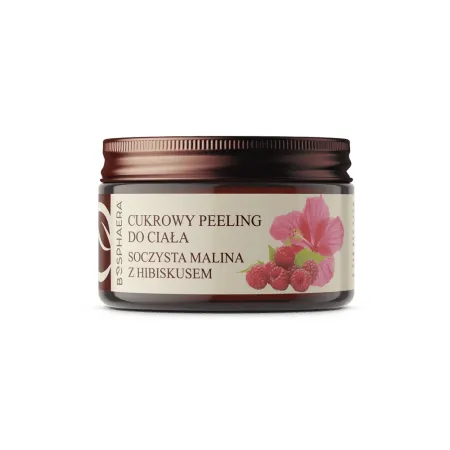 Bosphaera Cukrowy peeling do ciała Soczysta malina z hibiskusem - 200 g