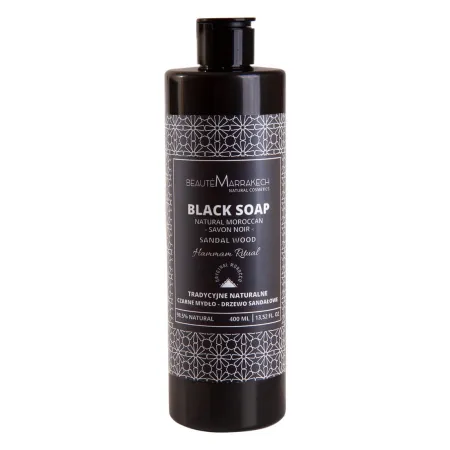 Beaute Marrakech Naturalne czarne mydło Savon Noir o zapachu drzewa sandałowego - żel pod prysznic, 400ml