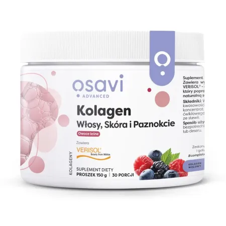 Osavi - Kolagen Włosy, Skóra i Paznokcie, Owoce Leśne, Proszek, 150g
