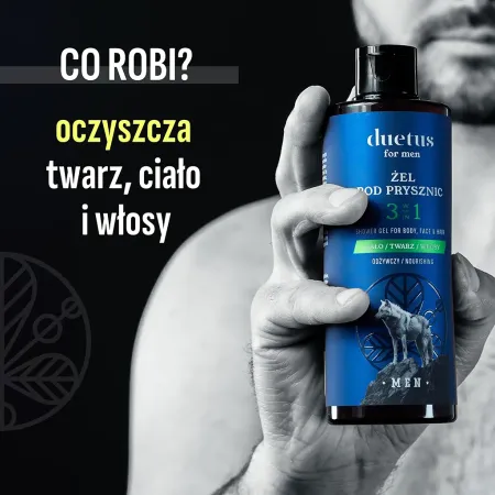 DUETUS FOR MEN Żel pod prysznic 3w1 odżywczy - 300 ml