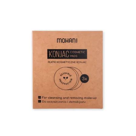 Mohani Wielorazowe roślinne płatki kosmetyczne Konjac - 3 szt