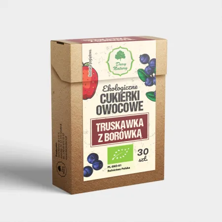 Dary Natury Cukierki owocowe Truskawka z borówką EKO - 30 g