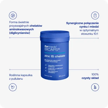 formeds BICAPS zinc 15 chelate - 60 kapsułek
