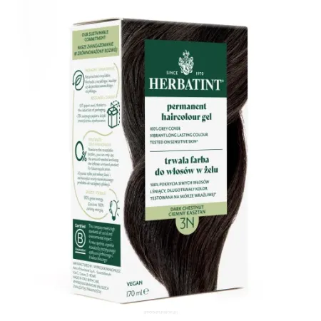 Herbatint Farba do włosów • trwała • 3N CIEMNY KASZTAN • seria NATURALNA