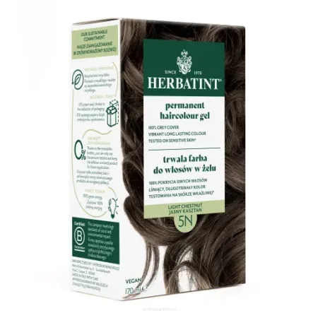 Herbatint Farba do włosów • trwała • 5N JASNY KASZTAN • seria NATURALNA