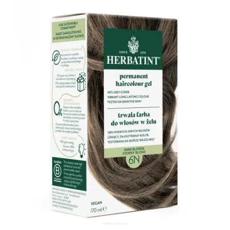 Herbatint Farba do włosów • trwała • 6N CIEMNY BLOND • seria NATURALNA