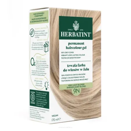 Herbatint Farba do włosów • trwała • 9N BARDZO JASNY BLOND • seria NATURALNA