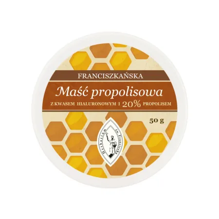 Franciszkańska MAŚĆ PROPOLISOWA z kwasem hialuronowym i 20% propolisem - 50 g