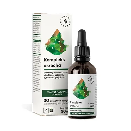 Aura Herbals Orzech kompleks, Walnut Natural Complex, krople - 50 ml