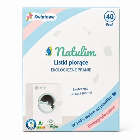 Listki do prania, kwiatowe, Vegan, 40szt., Natulim