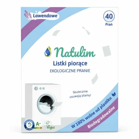 Listki do prania, lawendowe, Vegan, 40szt., Natulim